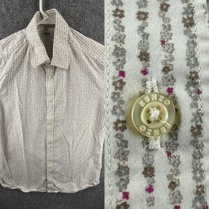 Kenzo Brown Gray 15.75 Floral Slim Button Up Streetwear Long Sleeve Shirt Mens
